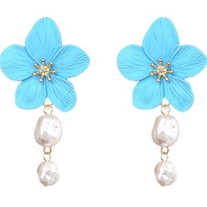 Floral Pearl Drop Earrings